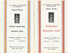 FA Cup football programmes 2 x FA Cup Semi Finals 1963/64 football programmes comprising 1 x