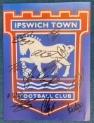 Football Ipswich Town multi signed 16x12 inch colour photo. Good condition Est.