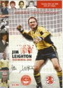 A Jim Leighton Signed Testimonial Matchday Programme, Aberdeen VS Middlesbrough. Dated 25th July