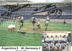 Diego Maradona signed 6x4 inch colour postcard. 30 October 1960 - 25 November 2020 was an