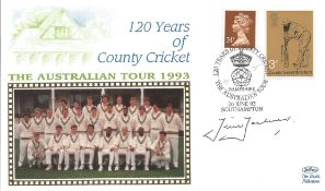 Tim Zoehrer Signed Benhams FDC. 120 Years Of County Cricket The Australian Tour 1993. Good condition