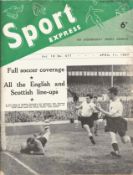 Football, 'Sport Express' The Independent Sports Journal. Dated April 11th, 1957. Due to its age,