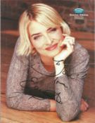 Emma Atkins signed and dedicated 8x11 colour magazine photo. Atkins is an English actress, known for