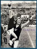 Football Autographed Tommy Gemmell 16 X 12 inch Photo Black And White, Depicting The Celtic Fullback