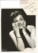 June Valli signed 10x8 inch black and white photo. A signed card with personal inscription included.