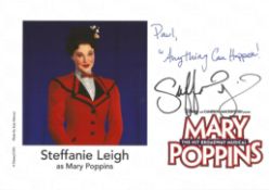Steffanie Leigh signed and dedicated 7x5, Mary Poppins colour promo photograph, inscribed Paul