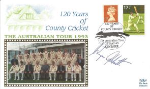 Wayne Holdsworth Signed Benhams FDC. 120 Years Of County Cricket The Australian Tour 1993. Good