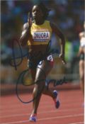 Olympics Anyike Onuora signed 6x4 inch colour photo. British Olympic bronze medallist in the