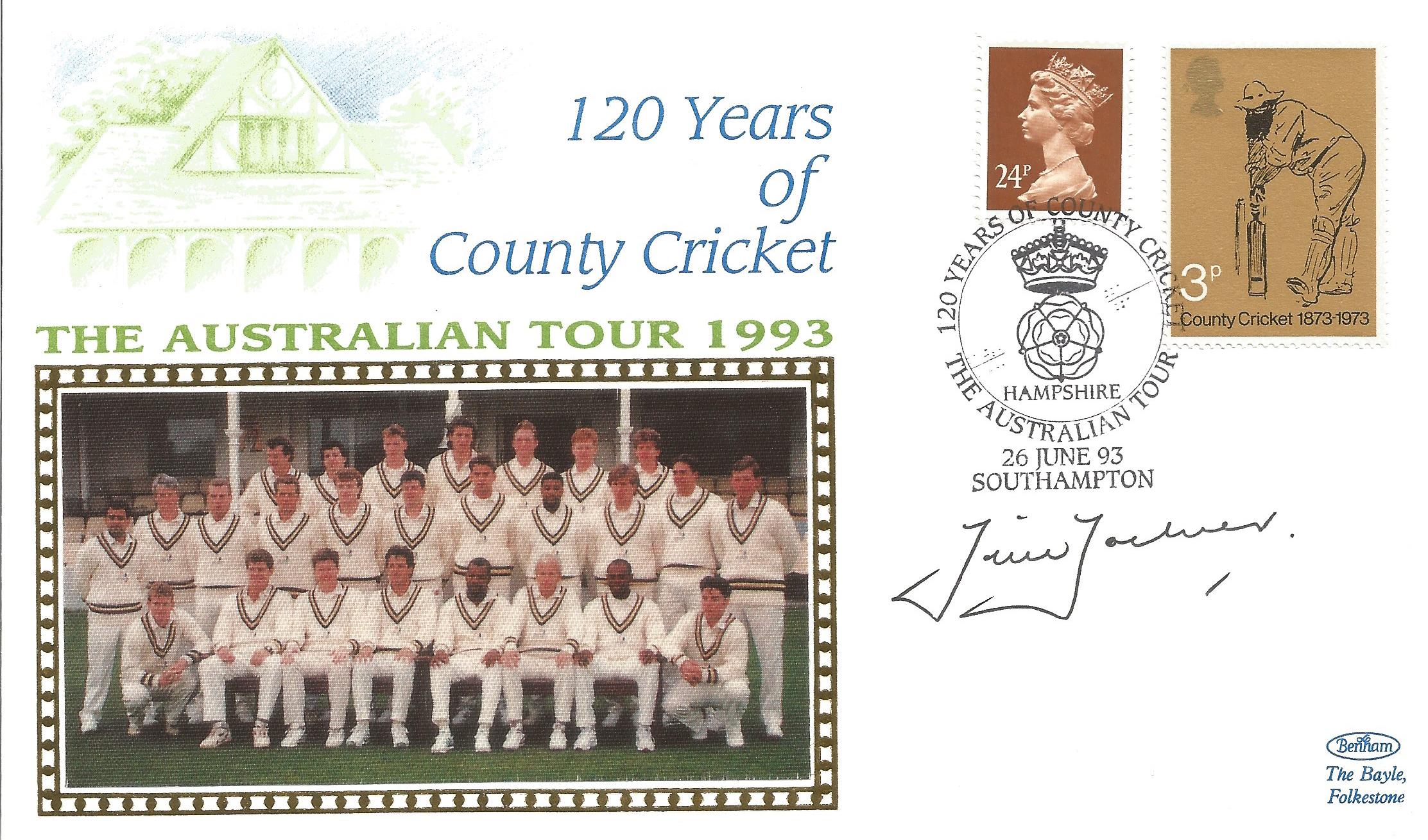 Tim Zoehrer Signed Benhams FDC. 120 Years Of County Cricket The Australian Tour 1993. Good condition - Image 2 of 2