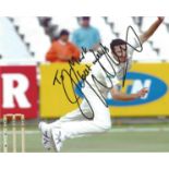 Jason Gillespie signed 10x8 action cricket bowling photo. Good condition Est.