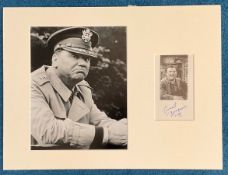 Earnest Borgnine signature piece in autograph presentation. Mounted with photograph to approx. 16