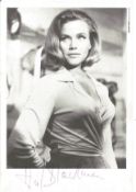 Honor Blackman signed 6x4 inch black and white photo. Good condition Est.