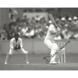 David Gower signed 10x8 inch black and white action photo. Good condition Est.