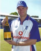 Matthew Hoggard signed 10x8 inch colour cricket photo. Good condition Est.