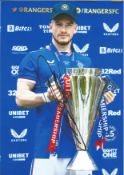 Football, Ryan Kent signed 12x8 inch colour photograph pictured with the Scottish Title Trophy, Kent
