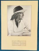 Gracie Fields 16x12 inch mounted Signature Piece Features Superb Black And White Photo And Signed