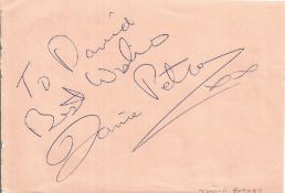 Janice Peters signed signature piece. Dedicated. Signed in blue biro. Janice Peters played a small