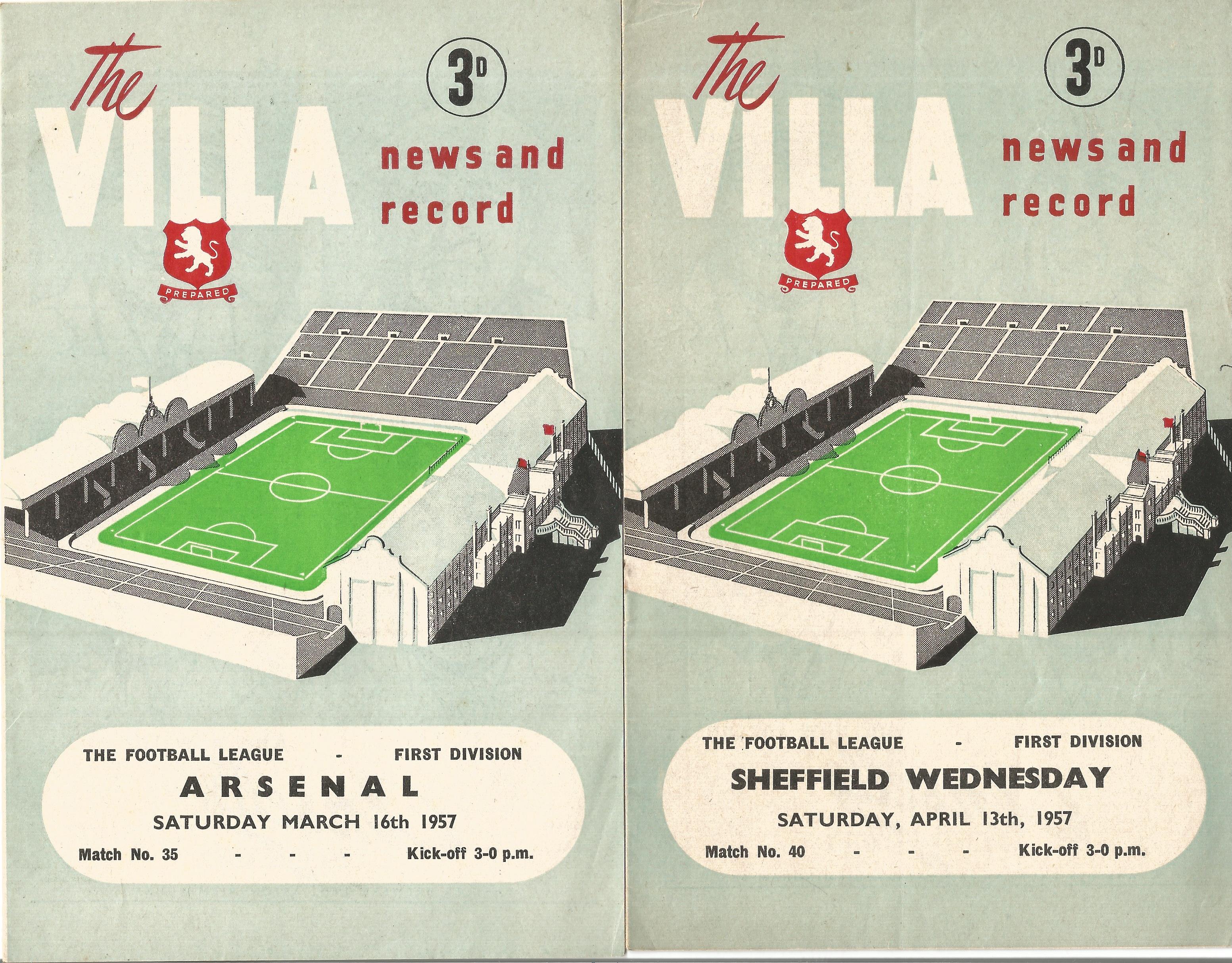 Vintage Football Programmes. 4 x Aston Villa 1957 football programmes comprising v Sheffield - Image 3 of 4