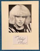 Hazel O'Connor autograph mounted display. A Mounted with photograph to approx. 16 x 12 inches