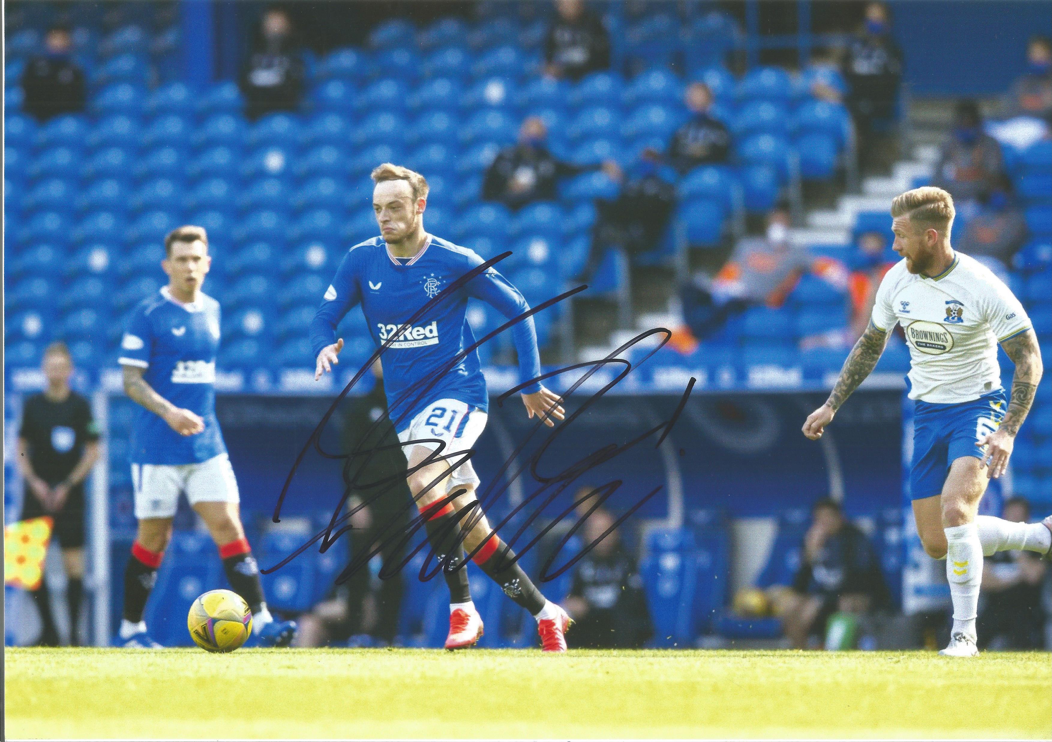Football, Brandon Barker signed 12x8 colour photograph pictured in action playing for Rangers.