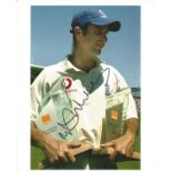 Michael Vaughan signed 10x8 inch colour cricket photo. Good condition Est.