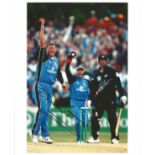 Darren Gough signed 10x8 inch colour action cricket bowling photo. Good condition Est.