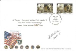 Astronaut Al Worden signed 40th Anniversary of Man on the Moon FDC Limited Edition 625/750 PM