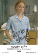 Phoebe Thomas signed 6x4 Holby City promo photograph pictured as she plays nurse Maria Kendall in