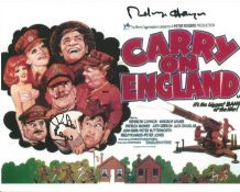 Melvyn Hayes and Linda Regan signed 10x8 Carry On England colour photo. Good condition Est.