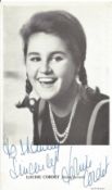 Louise Cordet Signed 6x4 inch black and white photo on Official Decca Records card. Signed in blue