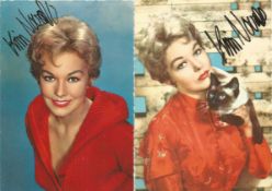 Kim Novak signed small photo collection. 3 in total. Good condition Est.
