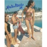 Martine Beswick signed 10x8 inch colour bikini photo from James Bond. Good condition Est.