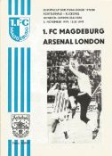 Football, vintage programme from 1. FC Magdeburg vs. Arsenal on 7th November 1979, Cup Winners Cup