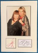 Dawn French and Jennifer Saunders 16x12 inch mounted signature piece includes two signed album pages