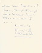 Margaret Lockwood hand written letter on headed paper signature could be clipped. Margaret Lockwood,