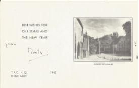 A Hand Signed Christmas Card From General Montgomery Of Alamein Bernard Law Montgomery The Christmas