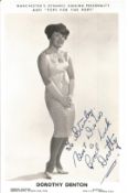 Dorothy Denton signed 6x4 inch black and white card photo. Signed in black pen. Dedicated. Good