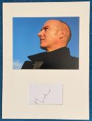 Midge Ure autograph mounted display. Mounted with a photograph to approx. 16 x 12 inches overall.