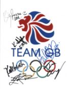 Olympics Team GB 2020 multi signed 10x8 laminate. Team GB signatures include Big Frazer Clarke