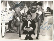 Ken Dodd Comedian. An early, 1950's, signed 8x6 photo on stage at Blackpool, stamp to back. Also