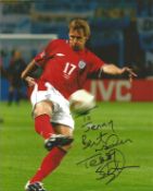 Teddy Sheringham signed 10x8 inch colour photo. Dedicated. Good condition Est.
