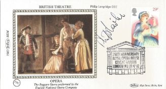 Philip Langridge CBE signed British Theatre Benham small silk FDC. 28 4 82 Covent Garden postmark.