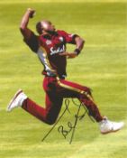 Cricket Tino Best signed 10x8 inch West Indies colour photo. Tino la Bertram Best, born 26 August