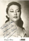 France Clery Signed 6x4 inch black and white photo. Signed in navy marker pen in French. France