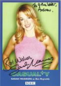 Sarah Manners signed and dedicated 6x4 inch colour Casualty promo photograph. Inscribed Ta 4 the