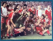 Football Autographed Nottm Forest 16 X 12 inch Photo, Colour, Depicting A Superb Image Showing
