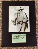 Clayton Moore 16x12 approx Lone Ranger mounted signature piece includes signed album page and a