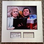 June Whitfield and Terry Scott 12x12 mounted Terry and June signature piece. Terry and June is a BBC