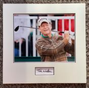 Tom Watson 14x14 approx mounted signature piece includes signed album page and fantastic colour