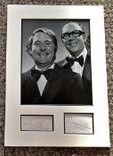 Morecambe and Wise 16x12 approx mounted signature piece includes two signed album pages and a superb